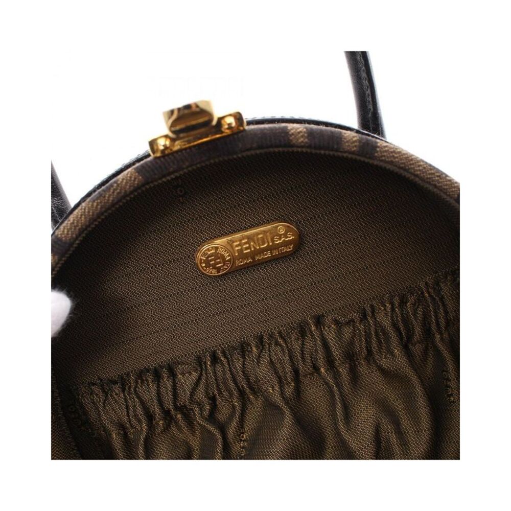 Pre Loved Fendi Selleria Mini Zucca Canvas and Leather Handbag Brown - Picture 4 of 8